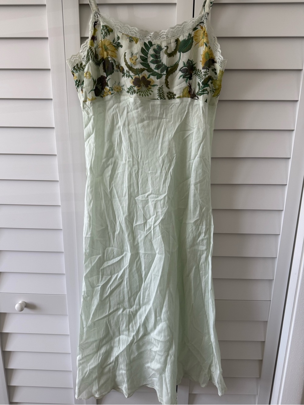 VTG Y2K Lola P Rayon Floral Mint Slip Dress S